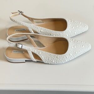 Alex Marie White Pearl Embellished Flats